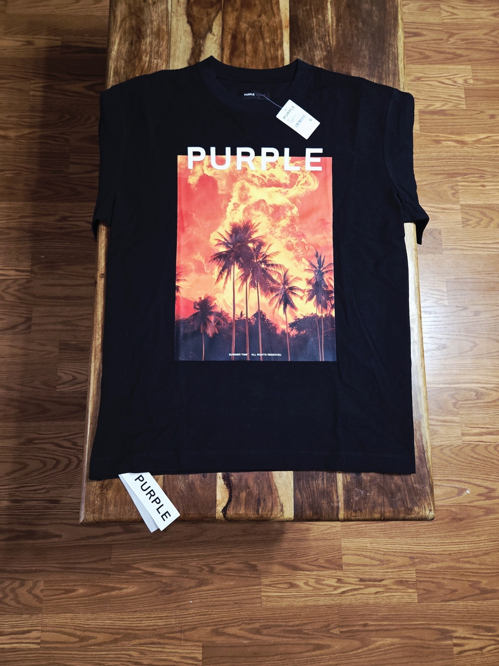Purple Brand "Explosion" Men's Graphic T-Shirt In Black. Size X-Large